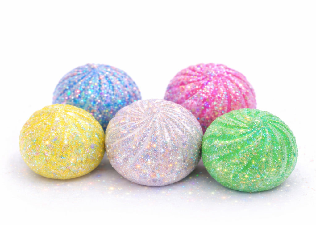 Kozy’s Mystery Dumplings - Mystery Sparkle Bao Bun Squishy Toy – Blue Steamer Edition (1 Glitter Dumpling)